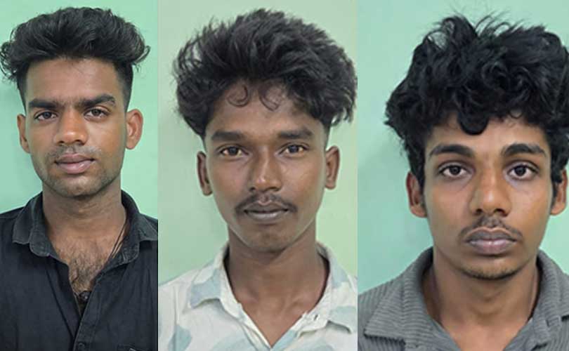 അമ്പലപ്പുഴയിൽ വീണ്ടും കഞ്ചാവ് വേട്ട നാല് കിലോ കഞ്ചാവുമായി മൂന്ന് യുവാക്കൾ പിടിയിൽ