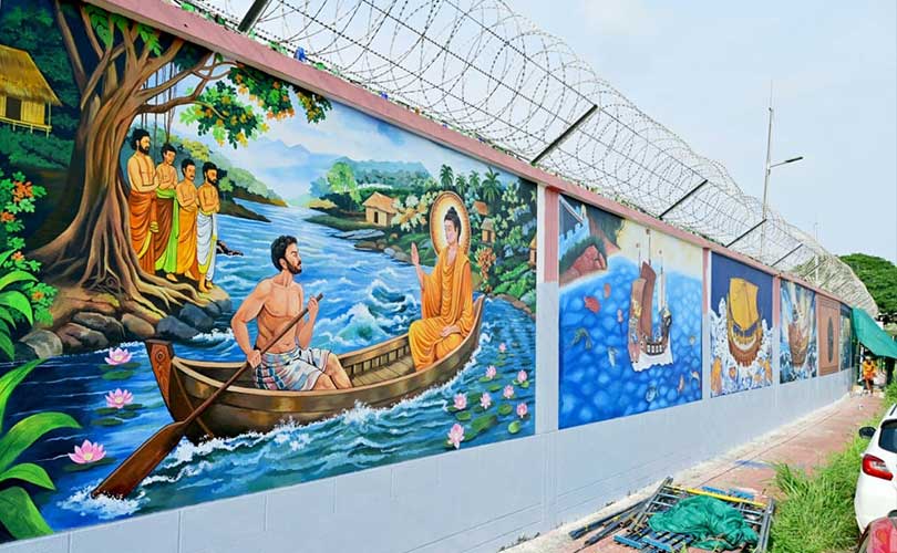 നേവൽ ബേസ് മതിലിൽ കൊച്ചിയുടെ നാവിക ചരിത്രം തയ്യാറാകുന്നു നടപ്പാതയും കളറാകും എസ്റ്റിമേറ്റ് ഒരുങ്ങുന്നു