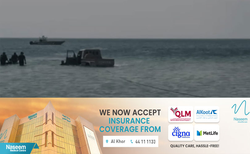 സീലൈൻ കടലിൽ വാഹനം മുങ്ങി:സുരക്ഷിതമായി കരയിലെത്തിച്ചു; ആളപായമില്ല