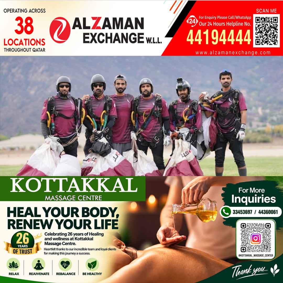 കാലിഫോർണിയ ലോക പാരാഷൂട്ടിങ് ചാമ്പ്യൻഷിപ്പിൽ ഖത്തറിന് വെള്ളി-വെങ്കല തിളക്കം