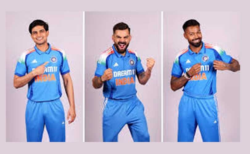 ഇംഗ്ലണ്ടിനെതിരായ മൂന്ന് മത്സരങ്ങളുള്ള ഏകദിന പരമ്പരയ്ക്കും 2025 ലെ ചാംപ്യൻസ് ട്രോഫിക്കും മുന്നോടിയായി ഇന്ത്യയുടെ സീനിയർ പുരുഷ ടീം പുതിയ ജേഴ്‌സി ധരിച്ച് പ്രദർശനം നടത്തി.