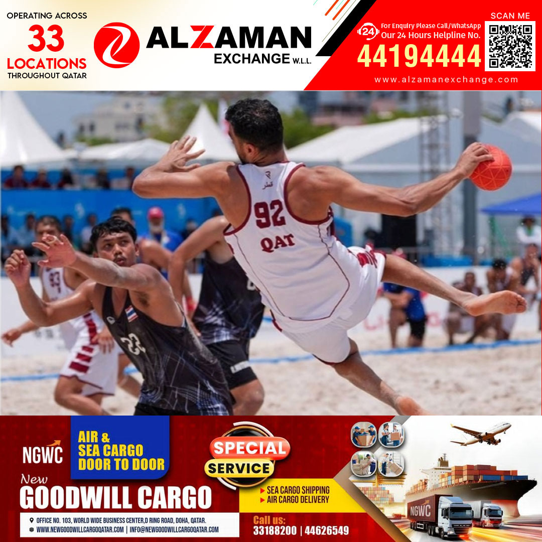 ഏഷ്യൻ ബീച്ച് ഗെയിംസ്: ബീച്ച് ഹാൻഡ്‌ബോൾ സെമിയിൽ കടന്ന് ഖത്തർ; വോളിബോളിലും ബാസ്‌ക്കറ്റ്ബോളിലും കുതിപ്പ്

