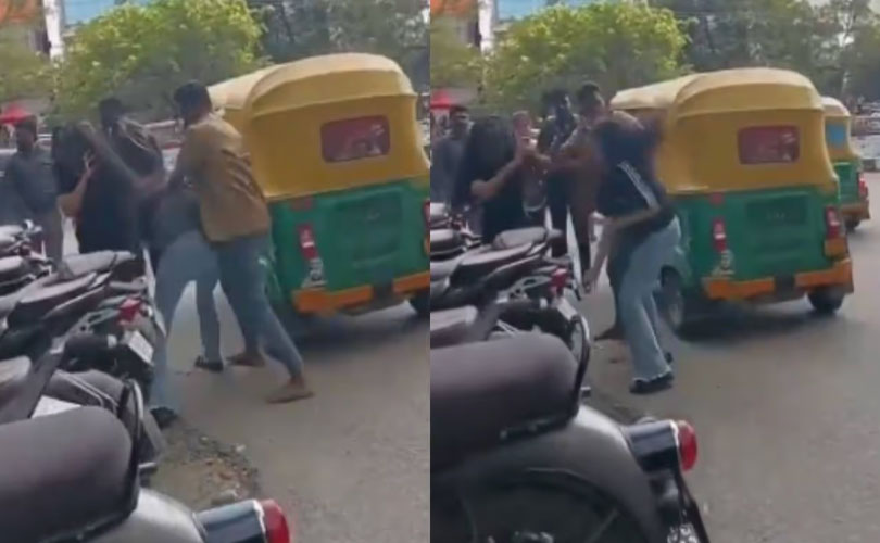 യാത്രാക്കൂലിയെ ചൊല്ലി ഓട്ടോ ഡ്രൈവറും യുവതികളും തമ്മിൽ നടുറോഡിൽ പൊരിഞ്ഞ അടി; വീഡിയോ വൈറൽ