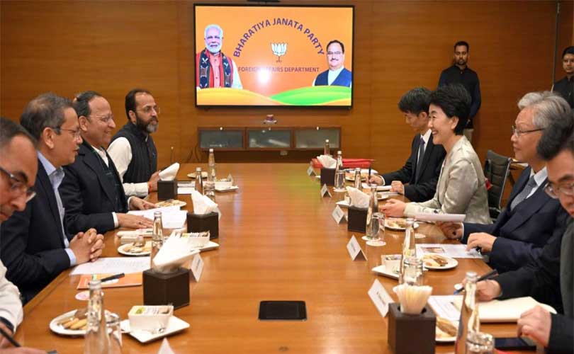 ബിജെപി ആസ്ഥാനത്തെത്തി ചൈനീസ് കമ്മ്യൂണിസ്റ്റ് പാർട്ടി നേതാക്കൾ; ആർ എസ് എസ് - ബിജെപി നേതാക്കളുമായി ചർച്ച നടത്തി 