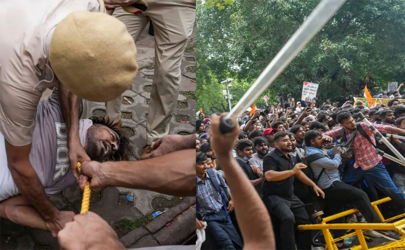 പാർലമെന്റ് വളഞ്ഞ് സിജെപി പ്രതിഷേധം;  ഡൽഹിയിൽ സംഘർഷാവസ്ഥ
