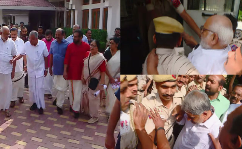 ഗ്യാനേഷ് കുമാറിനെതിരെ പ്രതിഷേധം; എം.എ. ബേബി ഉൾപ്പെടെയുള്ള സിപിഎം നേതാക്കൾ പൊലീസ് കസ്റ്റഡിയിൽ 