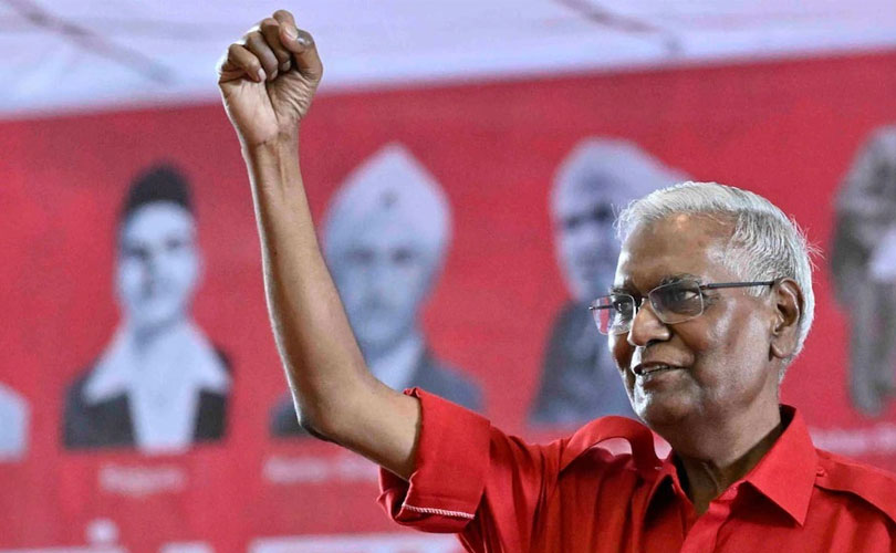 സിപിഐയുടെ ജനറൽ സെക്രട്ടറിയായി ഡി.രാജയെ വീണ്ടും തെരഞ്ഞെടുത്തു 