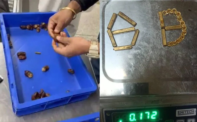 ഈന്തപ്പഴത്തിനുള്ളിൽ സ്വർണം കടത്താൻ ശ്രമിച്ച യാത്രക്കാരൻ വിമാനത്താവളത്തിൽ പിടിയിൽ