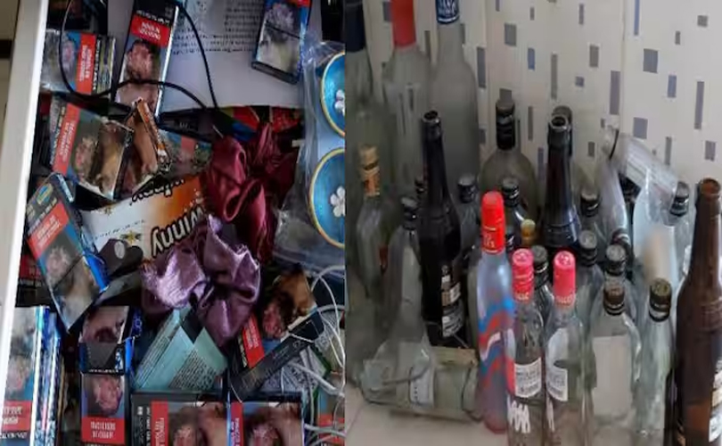 സർവകലാശാലയിലെ വനിതാ ഹോസ്റ്റലിൽ വൻ മദ്യശേഖരവും