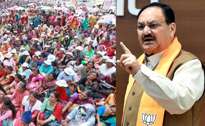 കേരളത്തിലെ ആശാ വര്‍ക്കര്‍മാര്‍ക്കുള്ള എല്ലാ കുടിശ്ശികയും നല്‍കിക്കഴിഞ്ഞെന്ന് കേന്ദ്ര ആരോ​ഗ്യമന്ത്രി 