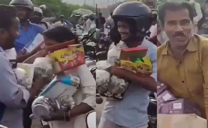 കാലാവധി കഴിഞ്ഞ ചോക്ലേറ്റുകൾ റോഡരികിൽ തള്ളി; ശേഖരിക്കാൻ ആളുകളുടെ തിരക്ക്;  വീഡിയോ വൈറൽ