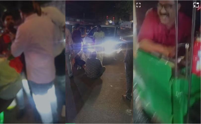 കാറും ഓട്ടോയും തടഞ്ഞ് മന്ത്രി കെ എം ഷാജിയെ ഇറക്കി നടത്തിവിട്ട് യുവമോർച്ച