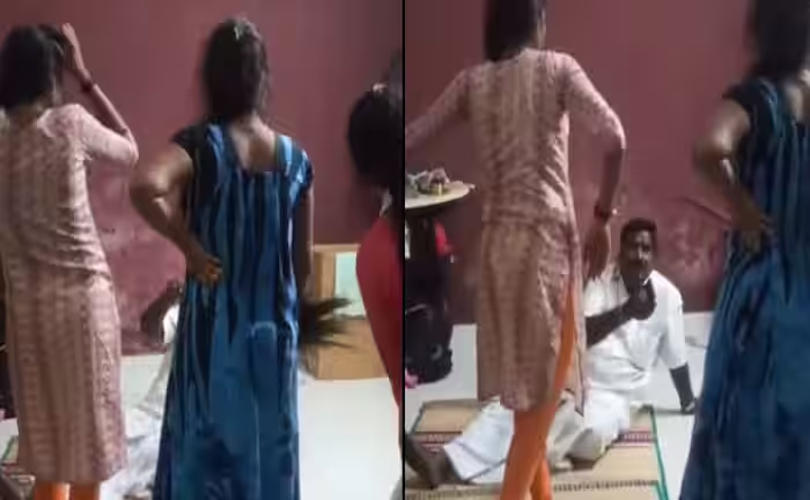 അശ്ലീല സന്ദേശം അയച്ച നേതാവിനെ വിളിച്ചുവരുത്തി കൈകാര്യം ചെയ്ത് യുവതികൾ