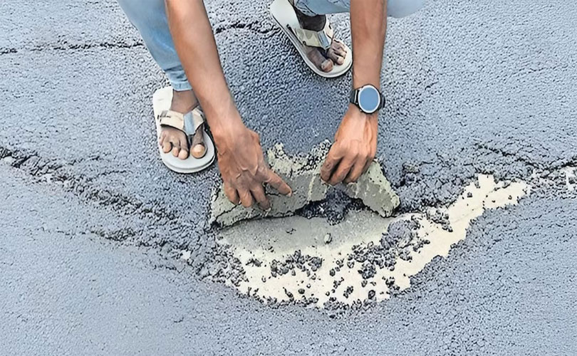 ടാറിങ് കഴിഞ്ഞ് അഞ്ചാം ദിവസം എംസി റോഡ് തകർന്നു; കൈകൊണ്ട് ഇളക്കിയാൽ പോലും ടാർ ഇളകിപ്പോരുന്നു
