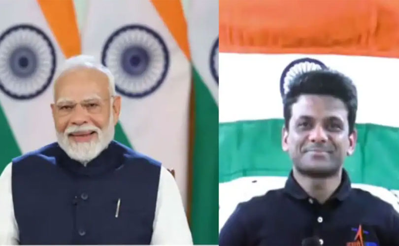  ബഹിരാകാശ നിലയത്തിൽനിന്ന് പ്രധാനമന്ത്രി നരേന്ദ്രമോദിയുമായി സംസാരിച്ച് ശുഭാംശു ശുക്ല