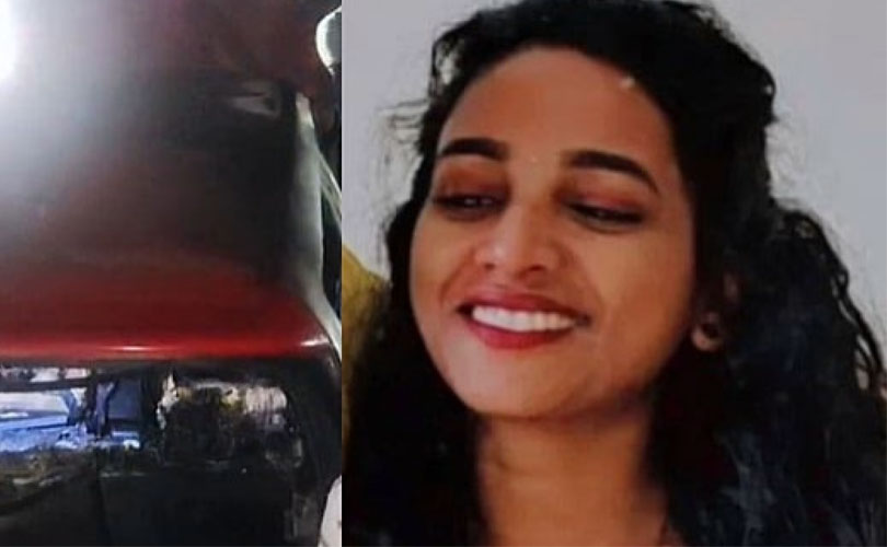 കാറിനു തീപിടിച്ച് ഗർഭിണി വെന്തുമരിച്ചു