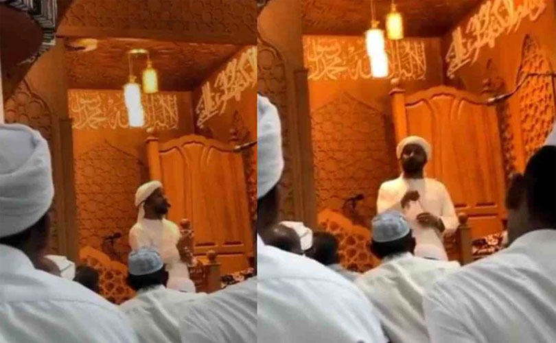 ബിരിയാണിച്ചെമ്പ് വെച്ച അടുപ്പിൻ കല്ല് പോലെ സമസ്തയും പാണക്കാട് കുടുംബവും മുസ്ലിം ലീഗും ഒന്നിച്ചു നിൽക്കണമെന്ന പള്ളിയിലെ പ്രസം​ഗം വിവാദമാകുന്നു