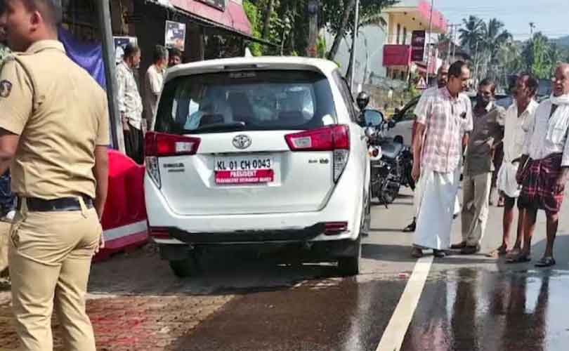 ദേവസ്വം ബോർഡ് പ്രസിഡന്റ് കെ. ജയകുമാറിന്റെ കാറുമായി കൂട്ടിയിടിച്ച് ബൈക്ക് യാത്രക്കാരനായ വിദ്യാർഥിക്ക് ദാരുണാന്ത്യം