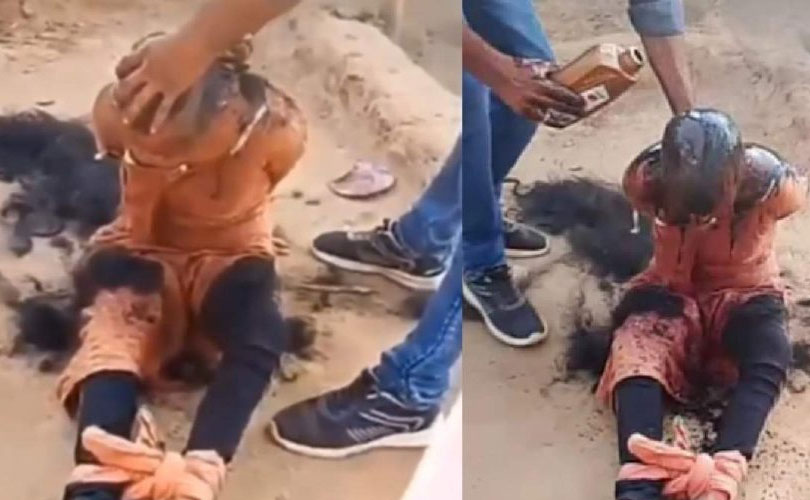 ഒളിച്ചോടിയ ഭാര്യയെ കെട്ടിയിട്ട് തലമൊട്ടയടിച്ച് കരിഓയിലൊഴിച്ചു; മൂത്രം കുടിപ്പിച്ചെന്നും യുവതി; ഭർത്താവ് അറസ്റ്റിൽ 