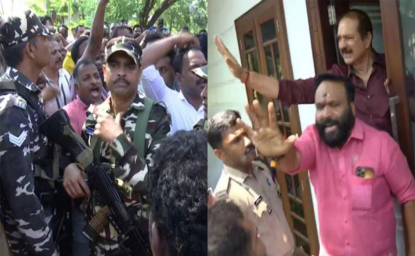 തൃശ്ശൂരിൽ ബിജെപിയുടെ വോട്ടിന് കിറ്റ് വിവാദം കെട്ടടങ്ങുന്നില്ല; പ്രതിഷേധിച്ച ടി എൻ പ്രതാപൻ അറസ്റ്റിൽ  