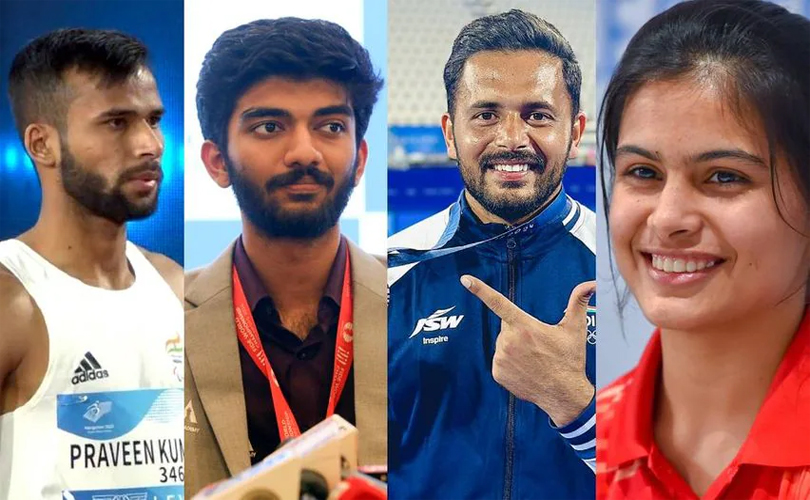 മനു ഭാക്കര്‍, ഡി.ഗുകേഷ്, ഹര്‍മന്‍പ്രീത് സിങ്, പ്രവീണ്‍ കുമാര്‍ എന്നിവർക്ക് ഖേല്‍രത്‌ന പുരസ്‌കാരം