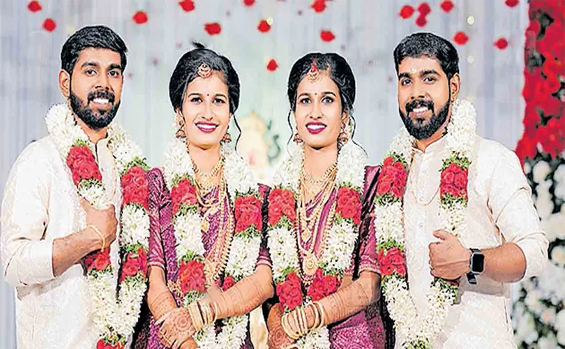 ഇരട്ട സഹോദരങ്ങൾക്ക് വധുക്കളായി ഇരട്ട സഹോദരിമാരെത്തി