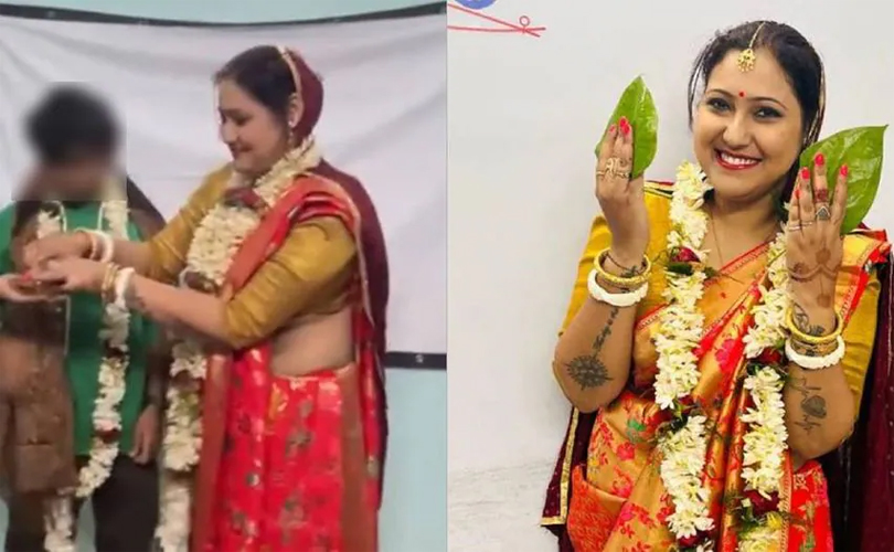 ക്ലാസ് മുറിയിൽ വിദ്യാർത്ഥിയെ വിവാ​ഹം കഴിച്ച വീഡിയോ വിവാദമായതിന് പിന്നാലെ അധ്യാപികയായ യുവതി ജോലി ഉപേക്ഷിക്കുന്നു 